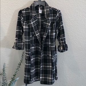 Plaid long coat
